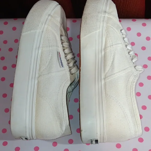 Superga Cream Platform Sneakers - Picture 6 of 9